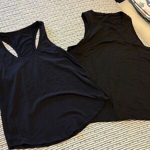 lululemon athletica black workout tanks (set of 2)